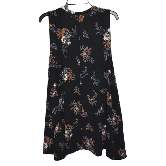 Free People Snap Out Of It Tree Black Floral Swing Dress Women's Size Medium M - Picture 7 of 14